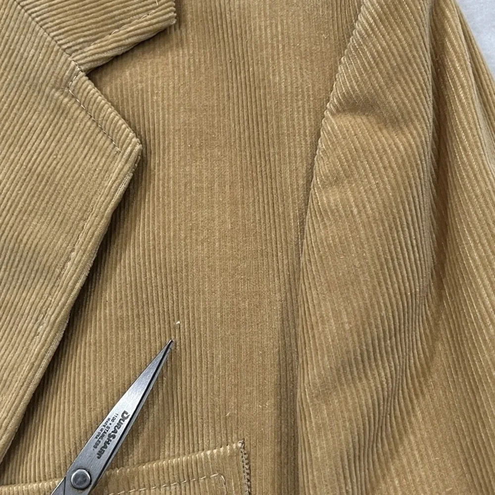 1970s Vintage Corduroy Blazer Vest Set 40R Tan  Preppy  Sport Coat Retro Classic